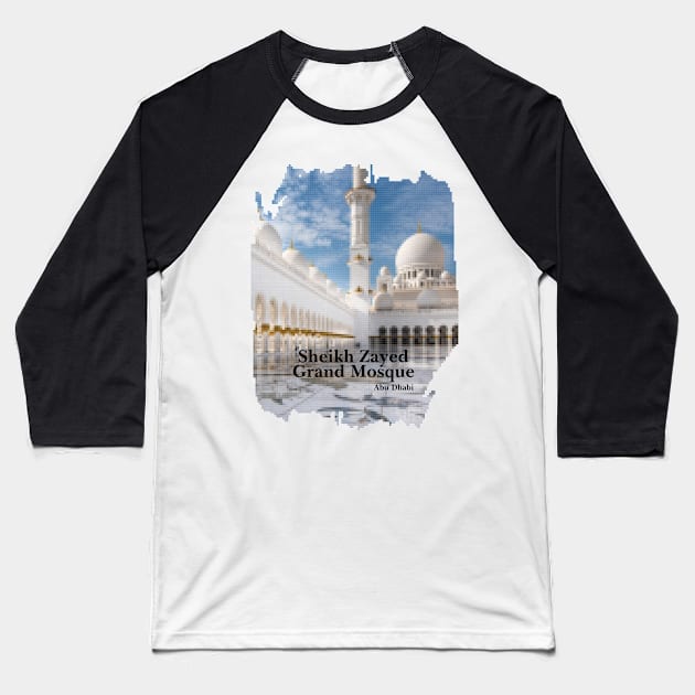 Sheikh Zayed Grand Mosque Design Baseball T-Shirt by Lighttera